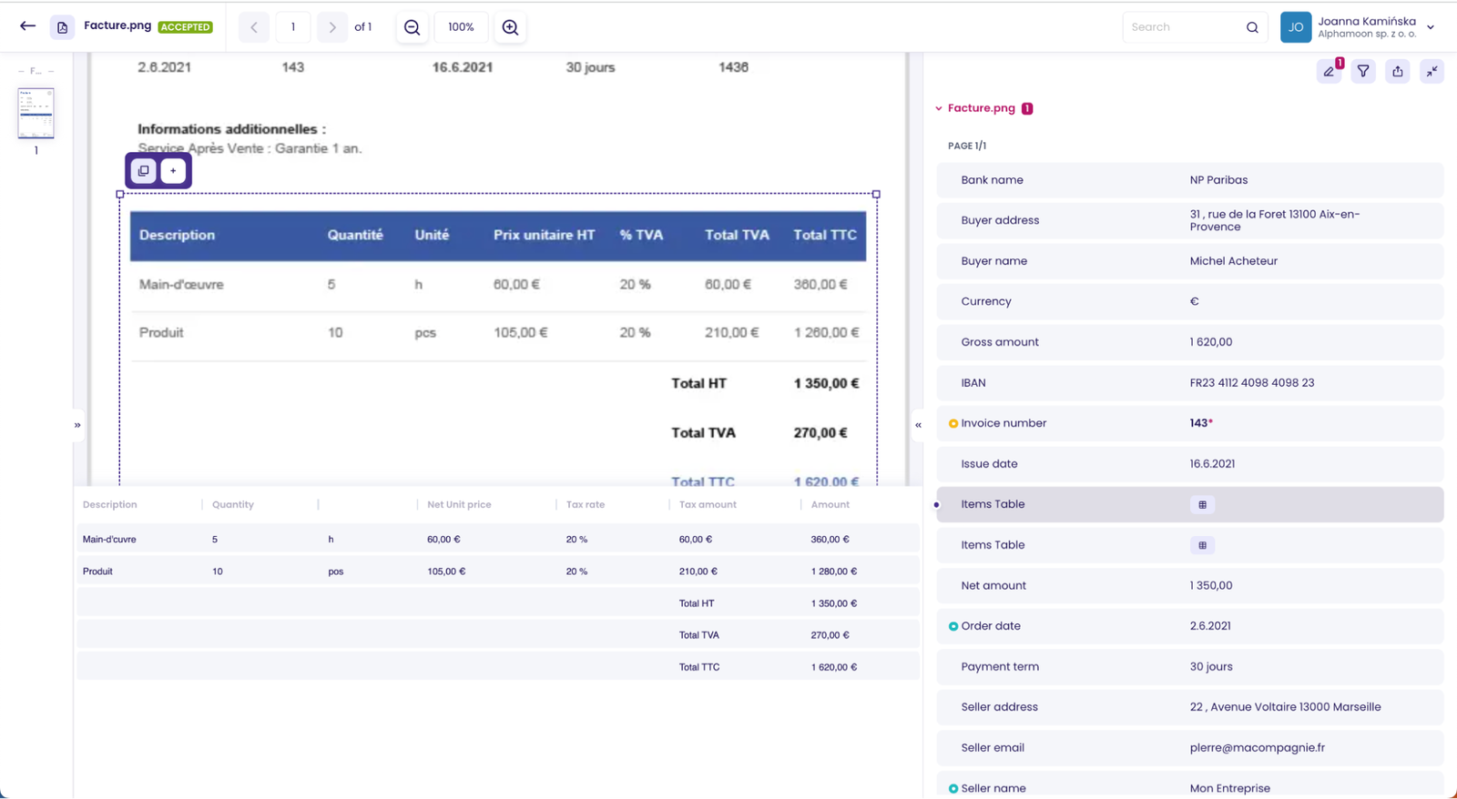Invoice OCR Automation